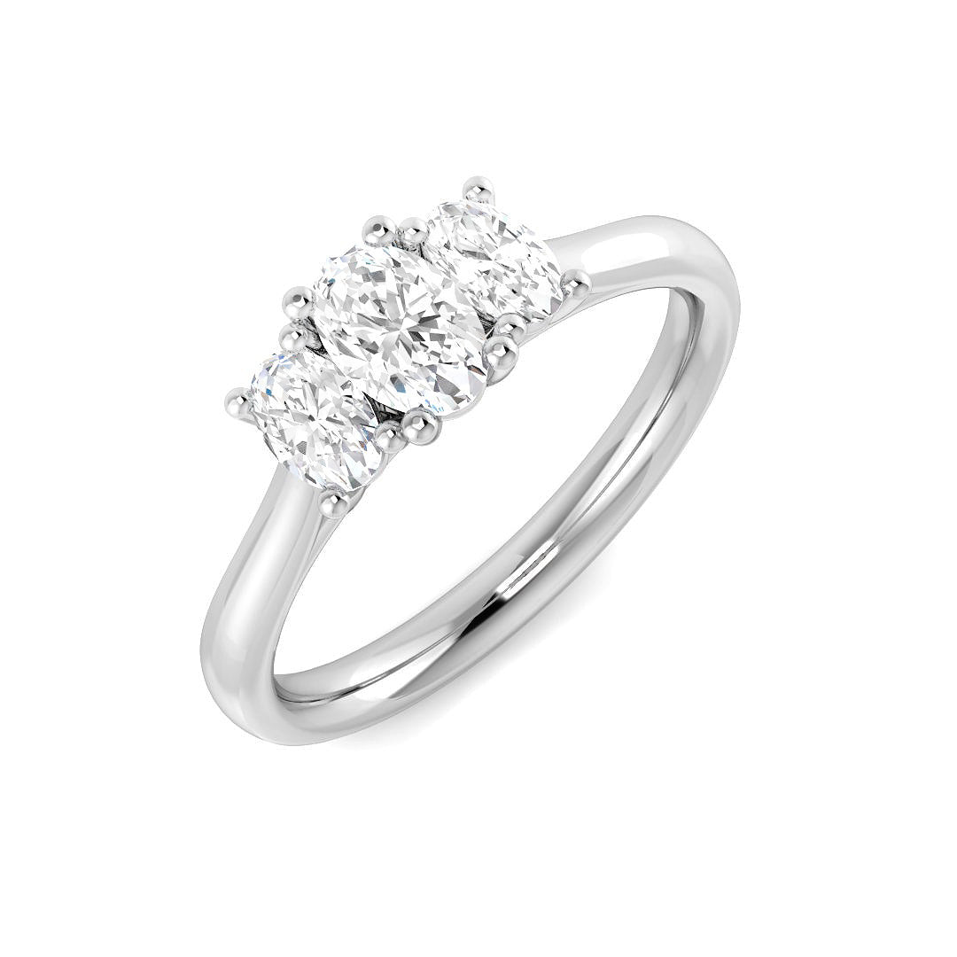 3-Stone Diamond Ring in 10K/14K gold and platinum with certified lab-grown or natural diamonds
