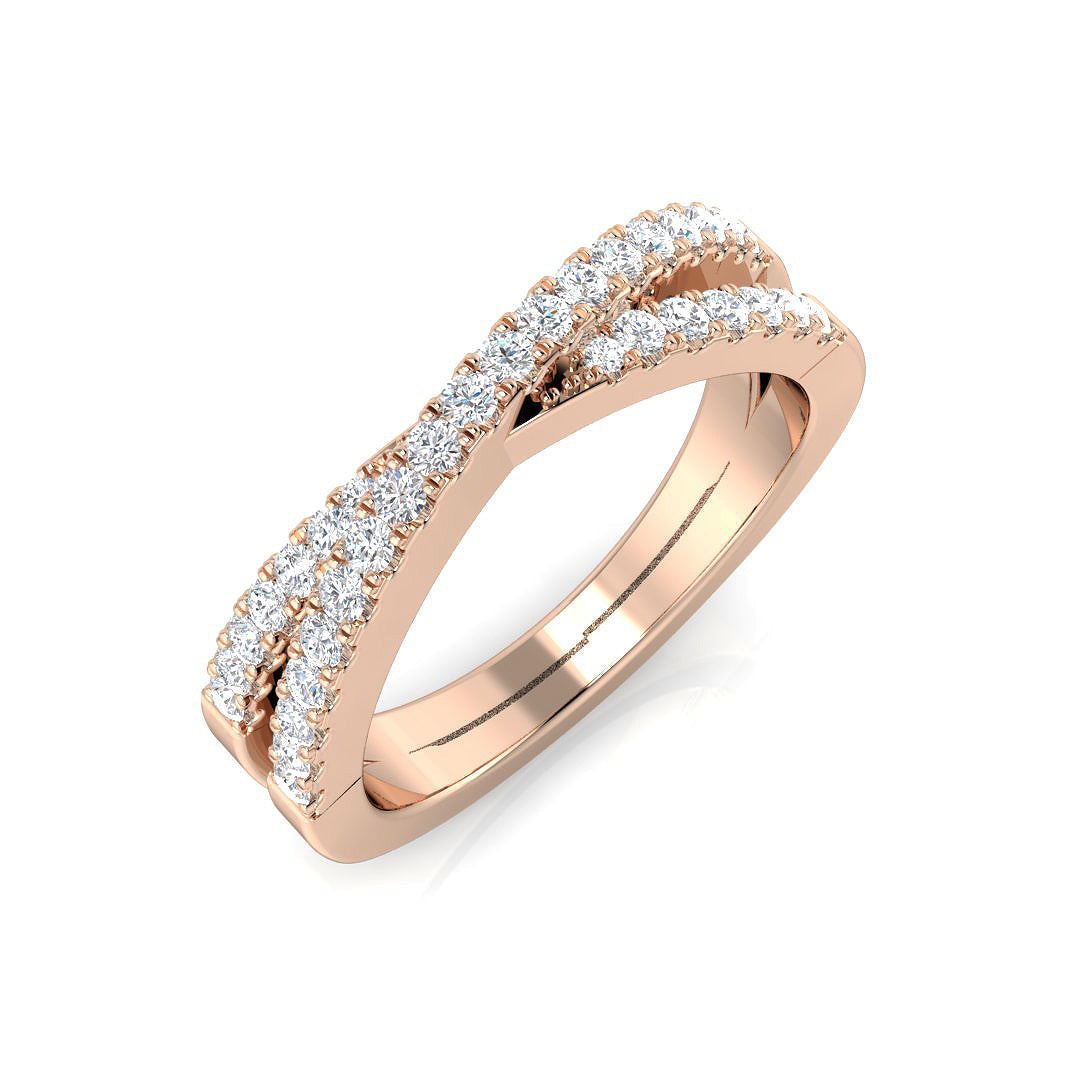 Lab-Grown Diamond Pavé Twist Ring in 10K/14K gold and platinum with certified lab-grown or natural diamonds