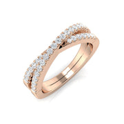 Lab-Grown Diamond Pavé Twist Ring in 10K/14K gold and platinum with certified lab-grown or natural diamonds