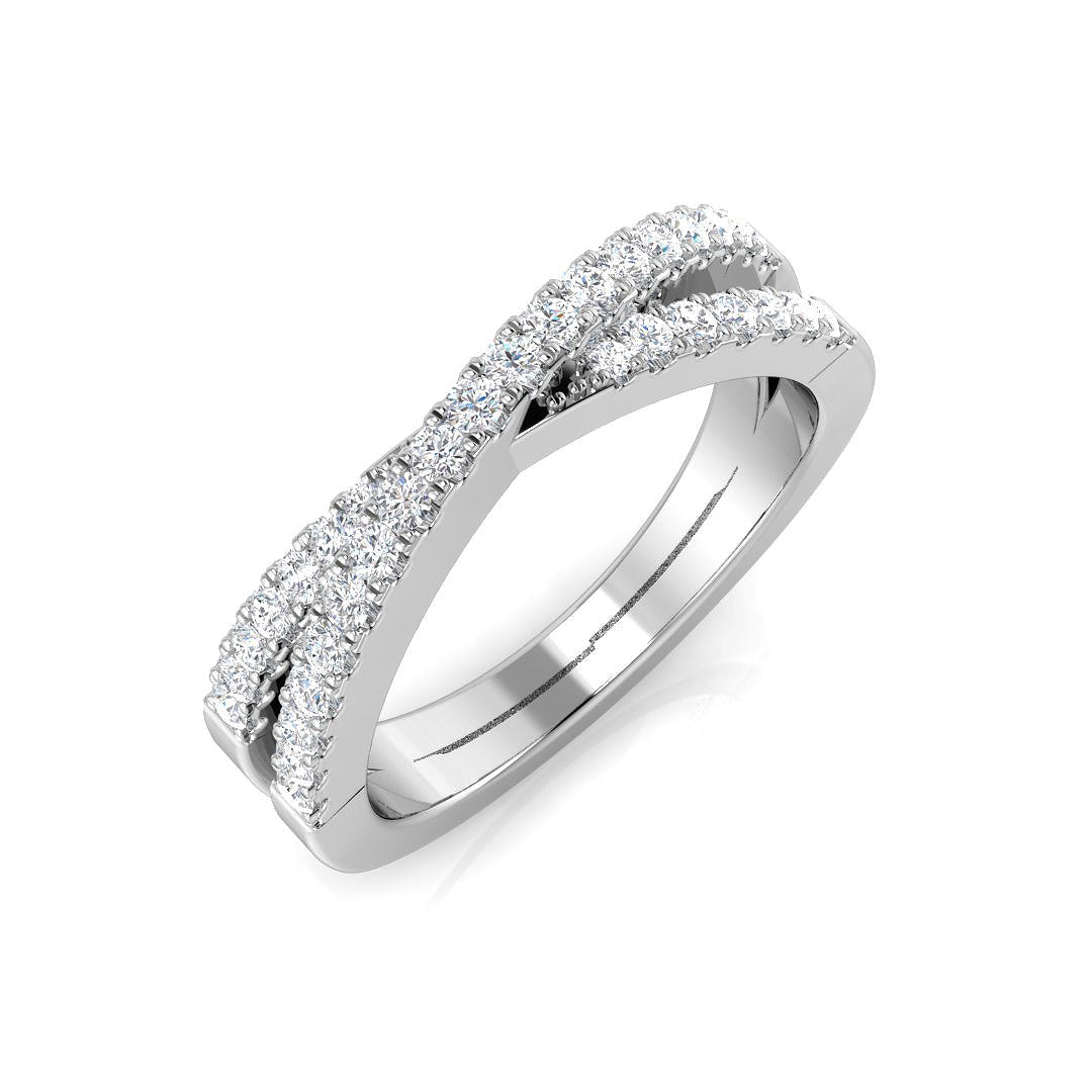 Lab-Grown Diamond Pavé Twist Ring in 10K/14K gold and platinum with certified lab-grown or natural diamonds