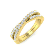 Lab-Grown Diamond Pavé Twist Ring in 10K/14K gold and platinum with certified lab-grown or natural diamonds