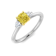 Diamond Archway 3 Stone Ring in 10K/14K gold and platinum with certified lab-grown or natural diamonds