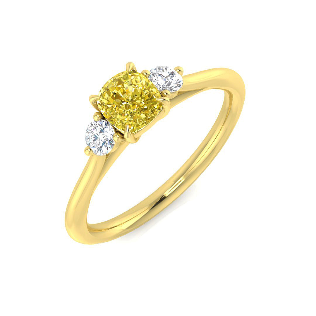 Diamond Archway 3 Stone Ring in 10K/14K gold and platinum with certified lab-grown or natural diamonds