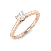 Heart Shape Diamond Solitaire Ring 0.15ct in 10K/14K gold and platinum with certified lab-grown or natural diamonds