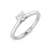 Heart Shape Diamond Solitaire Ring 0.15ct in 10K/14K gold and platinum with certified lab-grown or natural diamonds
