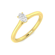 Oval Solitaire Diamond Ring in 10K/14K gold and platinum with certified lab-grown or natural diamonds