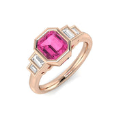 Diamond Pontypool Pink Sapphire Ring in 10K/14K gold and platinum with certified lab-grown or natural diamonds