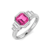 Diamond Pontypool Pink Sapphire Ring in 10K/14K gold and platinum with certified lab-grown or natural diamonds