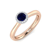 Diamond Chestenham Blue Sapphire Ring in 10K/14K gold and platinum with certified lab-grown or natural diamonds