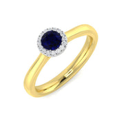 Diamond Chestenham Blue Sapphire Ring in 10K/14K gold and platinum with certified lab-grown or natural diamonds