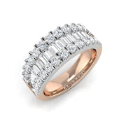 Baguette & Round Brilliant Cut Diamond Eternity Ring in 10K/14K gold and platinum with certified lab-grown or natural diamonds