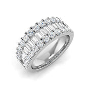 Baguette & Round Brilliant Cut Diamond Eternity Ring in 10K/14K gold and platinum with certified lab-grown or natural diamonds