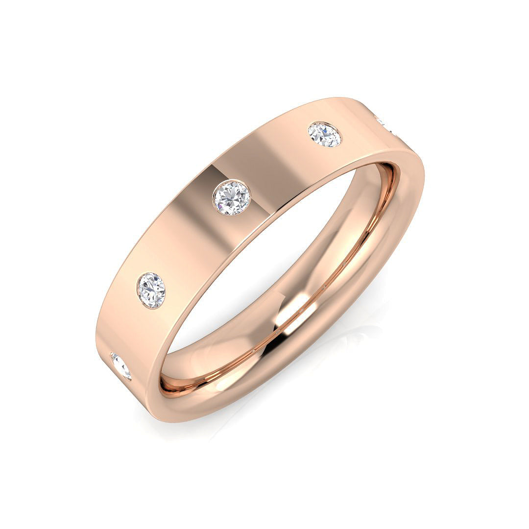 Diamond Walton Half Eternity Ring in 10K/14K gold and platinum with certified lab-grown or natural diamonds