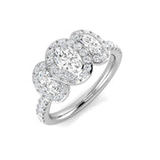 Diamond Glakgow 3 Stone Ring in 10K/14K gold and platinum with certified lab-grown or natural diamonds