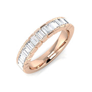 Diamond Half Eternity Ring in 10K/14K gold and platinum with certified lab-grown or natural diamonds