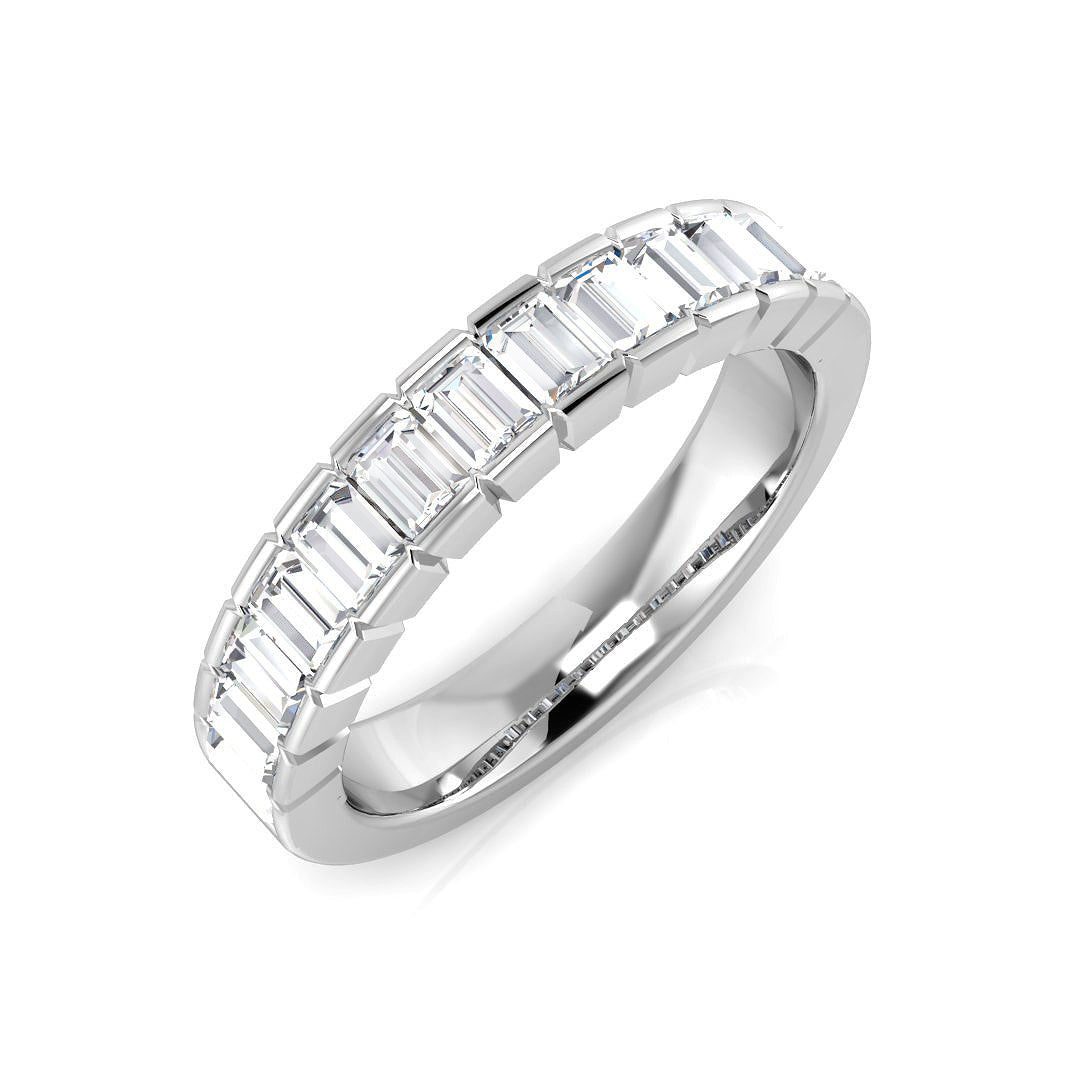 Diamond Half Eternity Ring in 10K/14K gold and platinum with certified lab-grown or natural diamonds