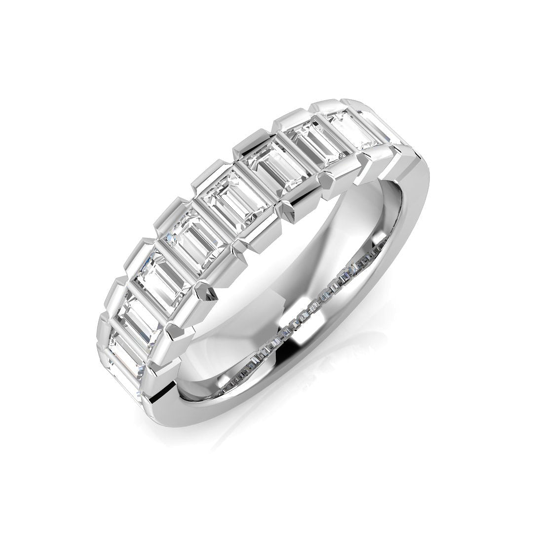 Diamond Half Eternity Ring in 10K/14K gold and platinum with certified lab-grown or natural diamonds