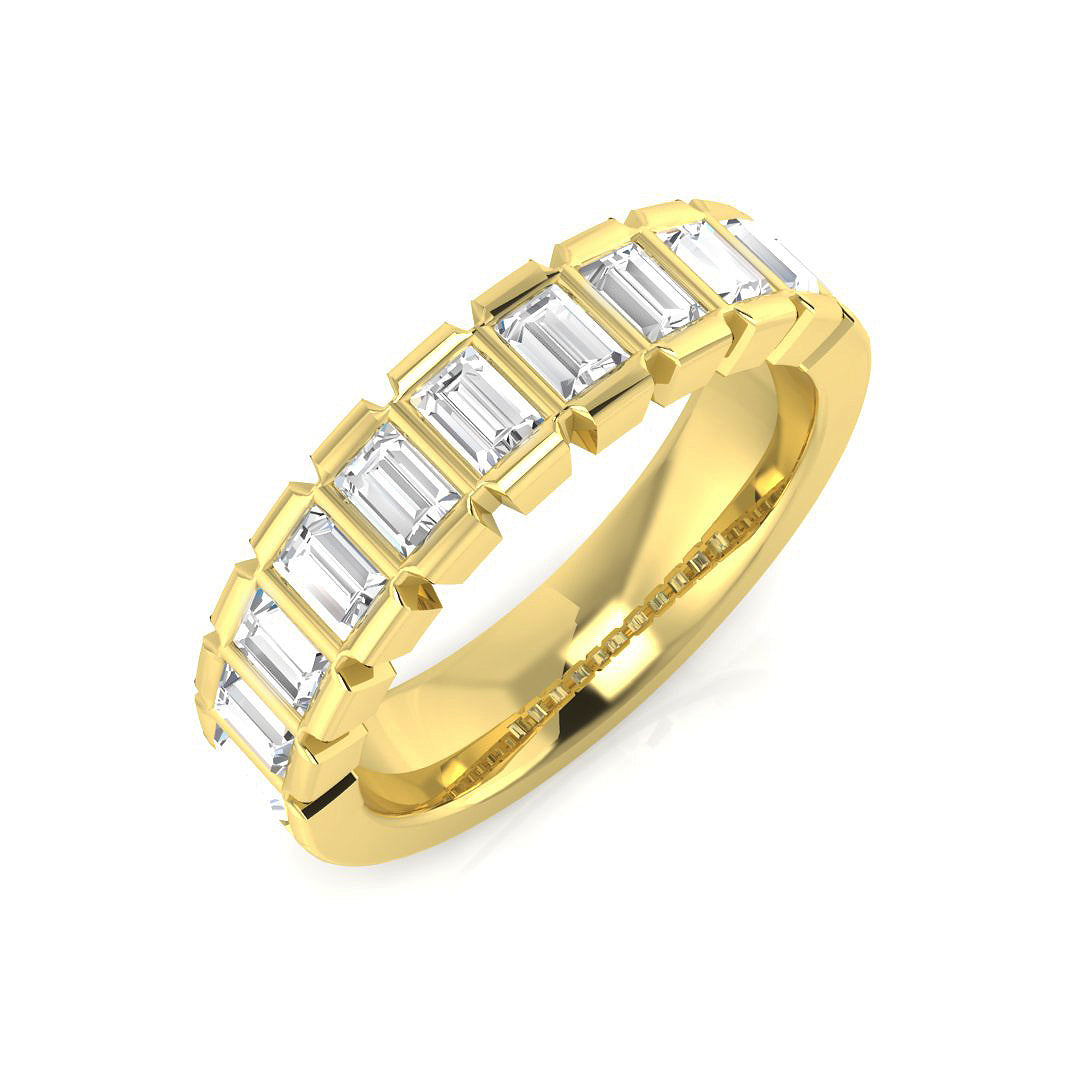 Diamond Half Eternity Ring in 10K/14K gold and platinum with certified lab-grown or natural diamonds