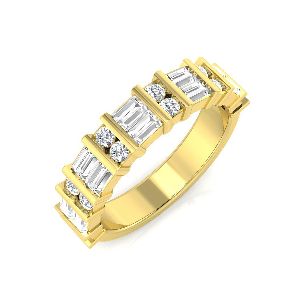 Diamond Melroke Half Eternity Ring in 10K/14K gold and platinum with certified lab-grown or natural diamonds