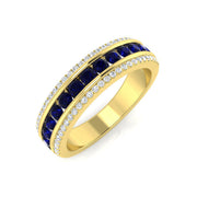 Diamond Blue Sapphire Ring in 10K/14K gold and platinum with certified lab-grown or natural diamonds