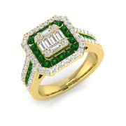 Diamond Hamistob Blue Sapphire Ring in 10K/14K gold and platinum with certified lab-grown or natural diamonds