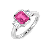 Diamond Dunnottar Pink Sapphire Ring in 10K/14K gold and platinum with certified lab-grown or natural diamonds