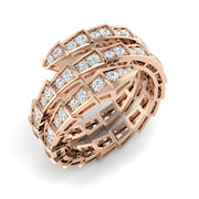 Luxury Multi-Row Diamond Cluster Ring in 10K/14K gold and platinum with certified lab-grown or natural diamonds