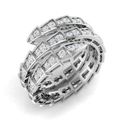Luxury Multi-Row Diamond Cluster Ring in 10K/14K gold and platinum with certified lab-grown or natural diamonds