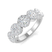 Five Stone Round Diamond Cluster Ring 1ct in 10K/14K gold and platinum with certified lab-grown or natural diamonds