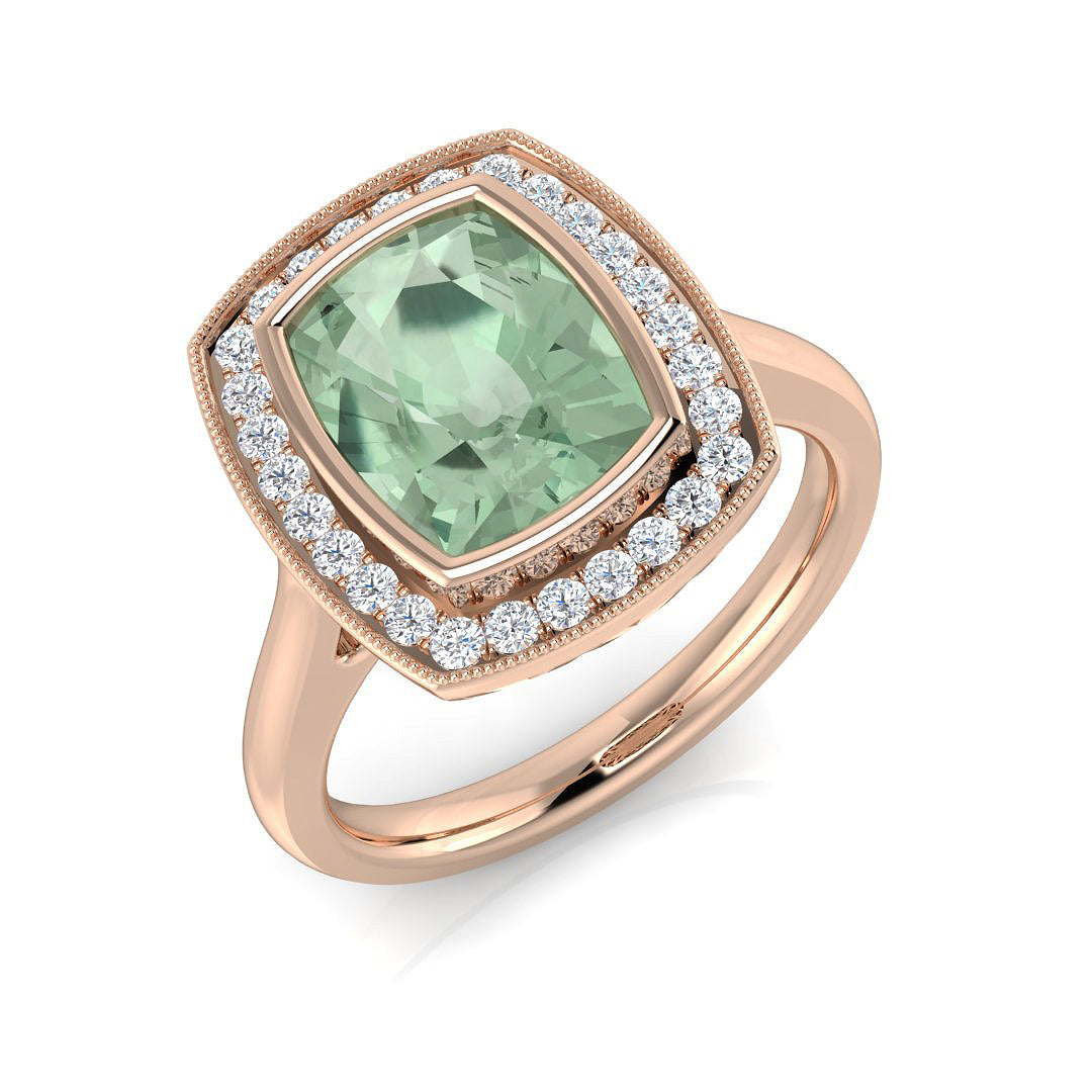 Diamond Belkize Amethyst Ring in 10K/14K gold and platinum with certified lab-grown or natural diamonds