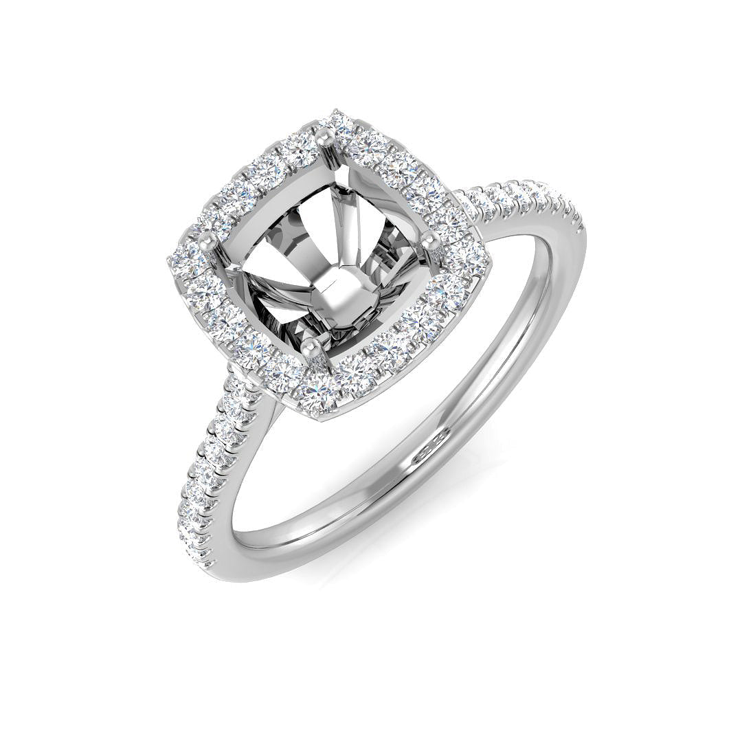 Diamond kabbribgham Ring in 10K/14K gold and platinum with certified lab-grown or natural diamonds