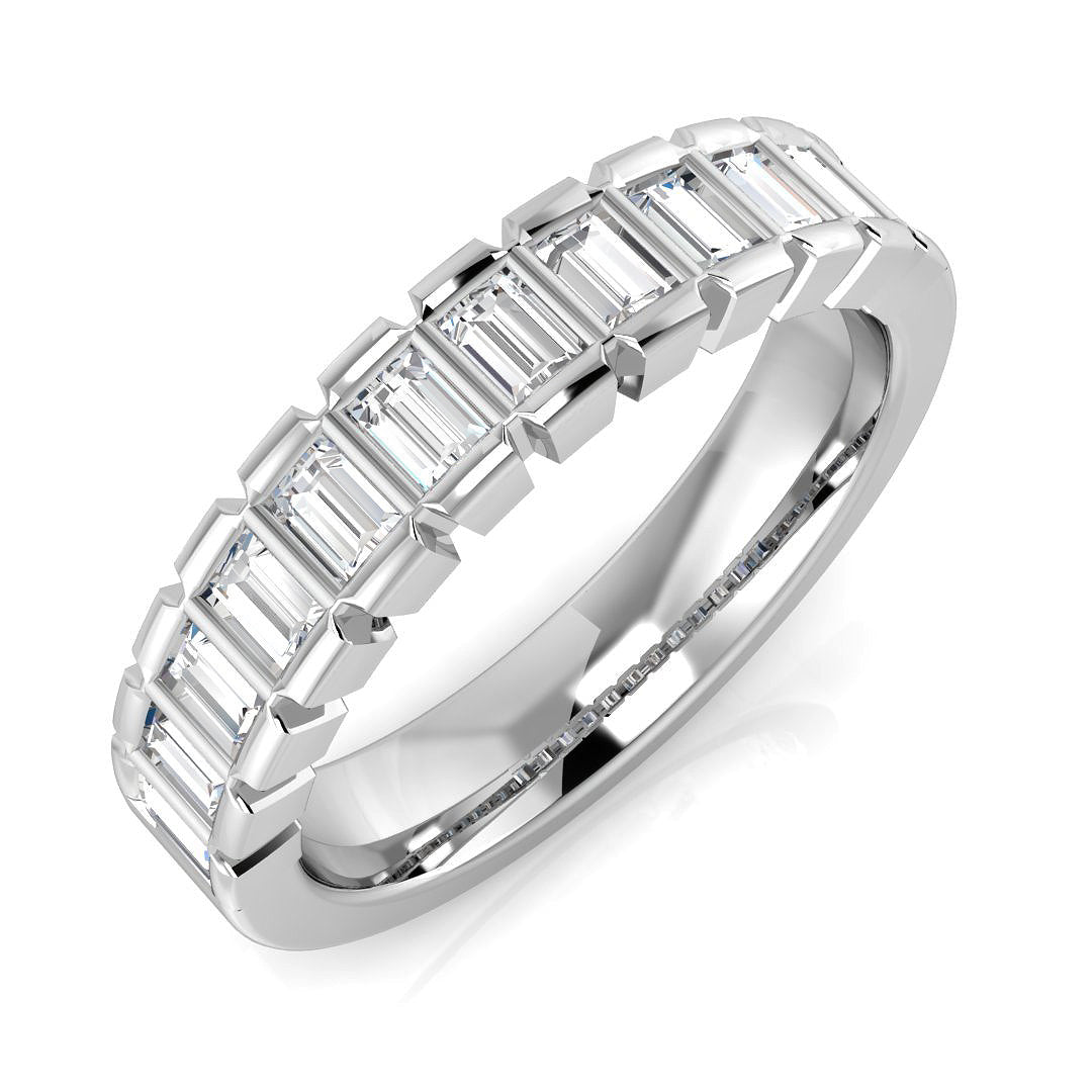 Diamond Half Eternity Ring in 10K/14K gold and platinum with certified lab-grown or natural diamonds