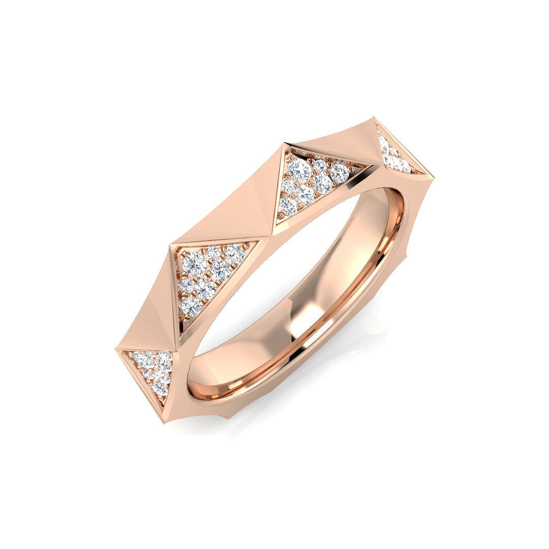Lab-Grown Pyramid Diamond Ring in 10K/14K gold and platinum with certified lab-grown or natural diamonds