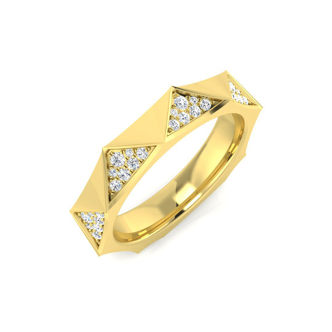 Lab-Grown Pyramid Diamond Ring in 10K/14K gold and platinum with certified lab-grown or natural diamonds