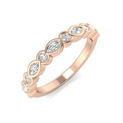 Diamond Half Eternity Ring in 10K/14K gold and platinum with certified lab-grown or natural diamonds