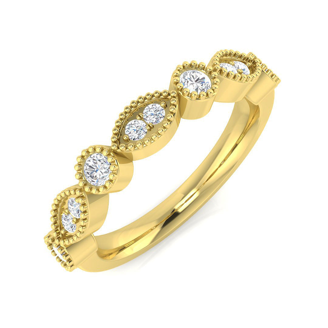 Diamond Half Eternity Ring in 10K/14K gold and platinum with certified lab-grown or natural diamonds