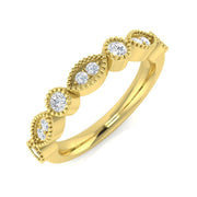 Diamond Half Eternity Ring in 10K/14K gold and platinum with certified lab-grown or natural diamonds