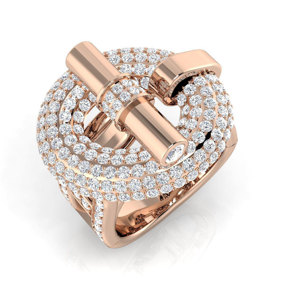 Lab-Grown Diamond Pave Ring in 10K/14K gold and platinum with certified lab-grown or natural diamonds