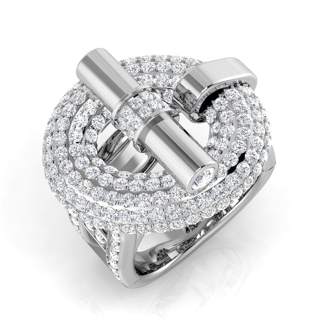 Lab-Grown Diamond Pave Ring in 10K/14K gold and platinum with certified lab-grown or natural diamonds