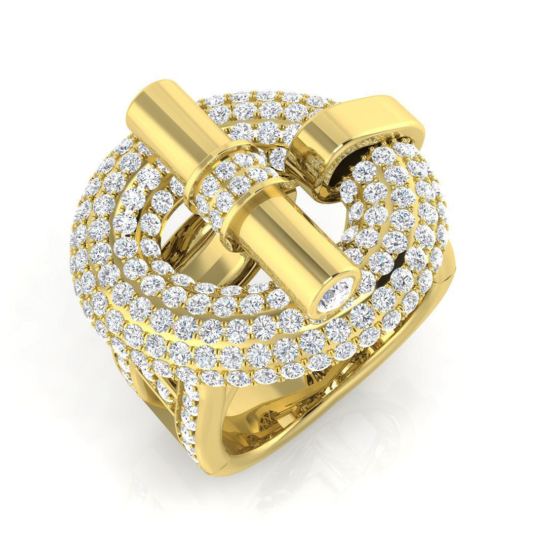 Lab-Grown Diamond Pave Ring in 10K/14K gold and platinum with certified lab-grown or natural diamonds