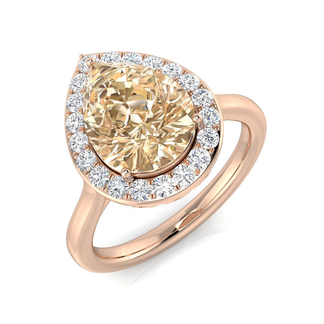 Diamond borham Morganite Ring in 10K/14K gold and platinum with certified lab-grown or natural diamonds