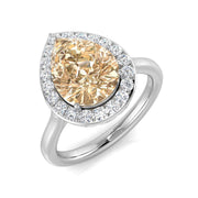 Diamond borham Morganite Ring in 10K/14K gold and platinum with certified lab-grown or natural diamonds