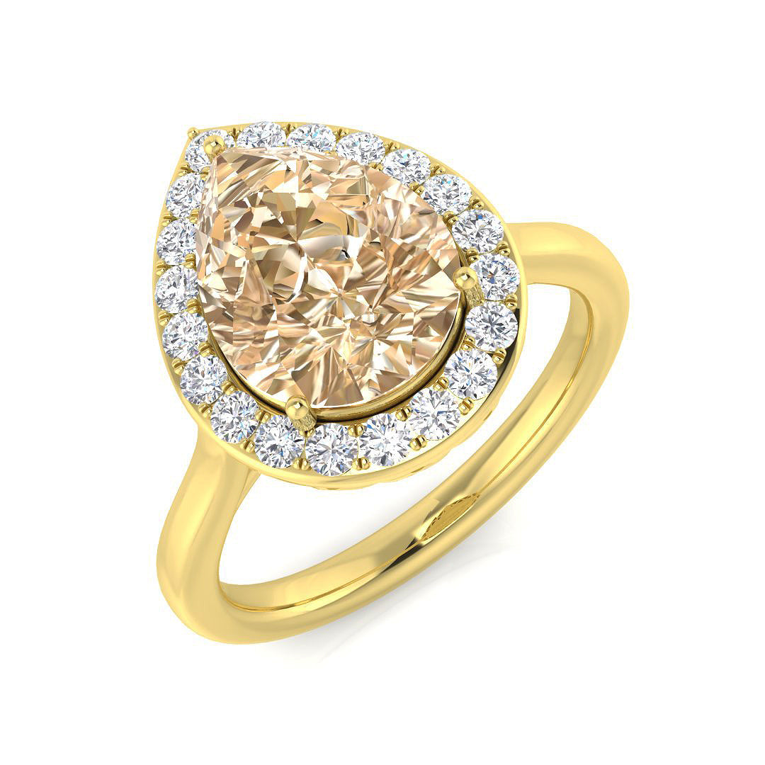 Diamond borham Morganite Ring in 10K/14K gold and platinum with certified lab-grown or natural diamonds