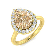 Diamond borham Morganite Ring in 10K/14K gold and platinum with certified lab-grown or natural diamonds