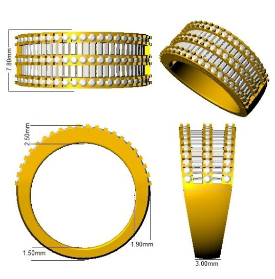 Shop Baguette & Round Cut Diamond Band in 10K/14K gold and platinum with certified lab-grown or natural diamonds
