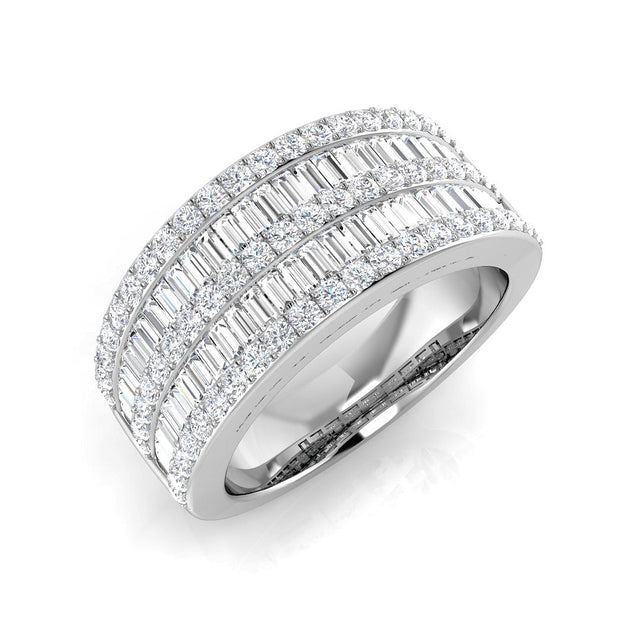 Dazzling Diamond Baguette and Round Cut Eternity Band | 10K & 14K Gold, Platinum