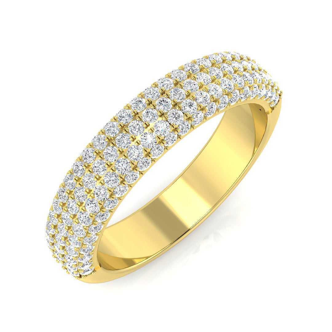 Diamond Pave Ring in 10K/14K gold and platinum with certified lab-grown or natural diamonds