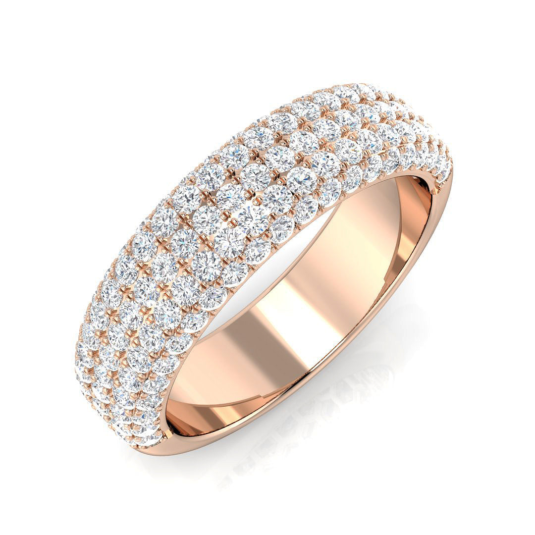 Diamond Pave Ring in 10K/14K gold and platinum with certified lab-grown or natural diamonds