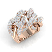 Diamond Pave Ring in 10K/14K gold and platinum with certified lab-grown or natural diamonds