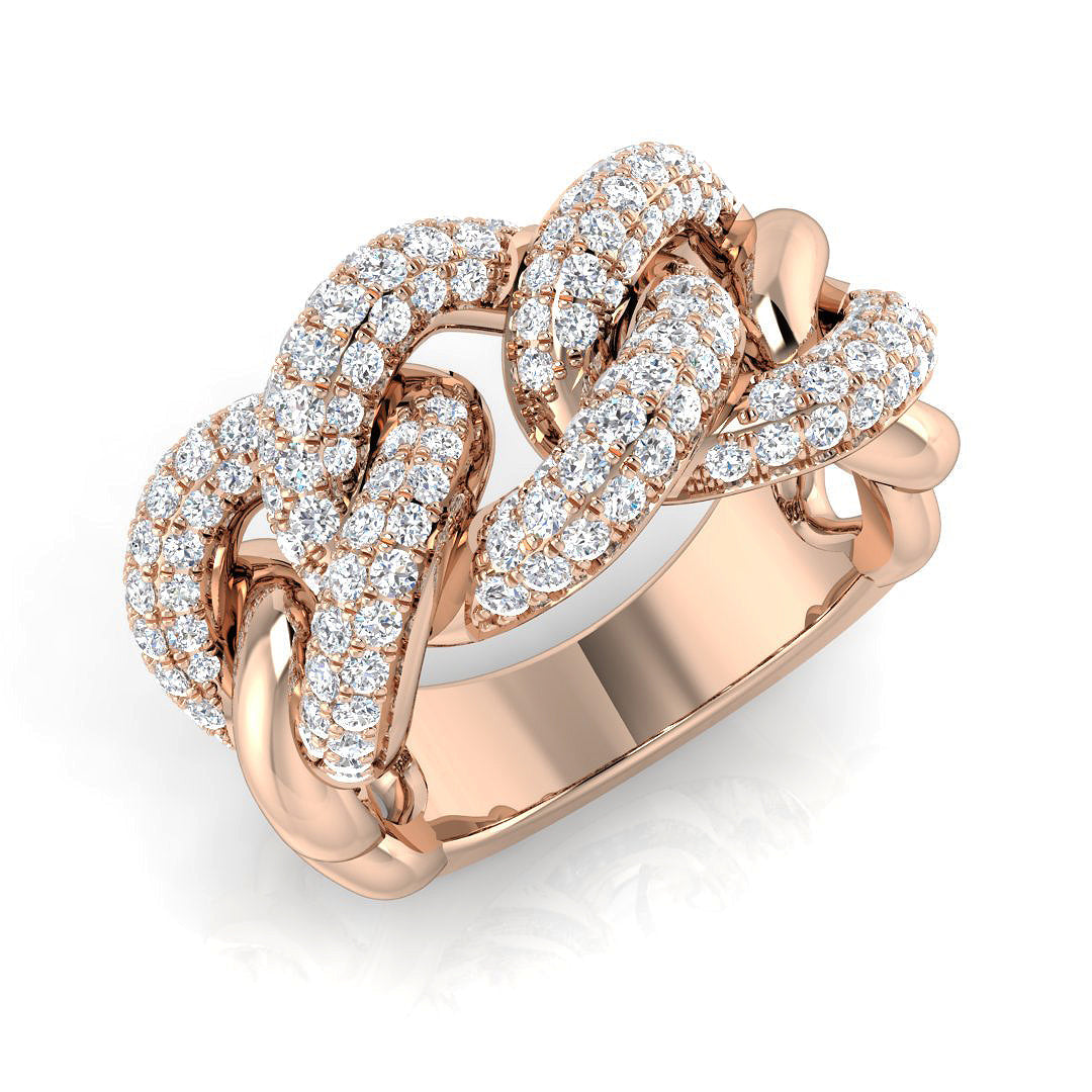 Diamond Pave Ring in 10K/14K gold and platinum with certified lab-grown or natural diamonds